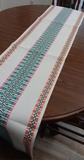 Design Imports DII Boho Island Diamond Table Bed Runner 14" x 72" Teal Coral New