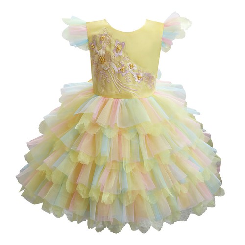 Little Girls Sleeveless Lace Tutu Dress Toddler Birthday Party Gown Wedding - Picture 102 of 197