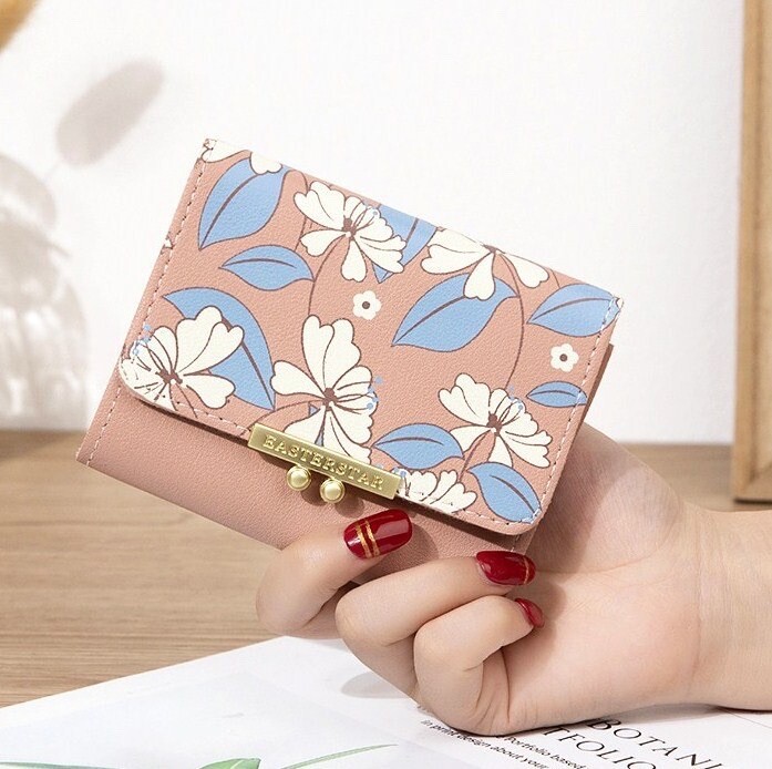 Wallet for Women Trifold Snap Closure Wallet Credit Card Holder Coin Purse
