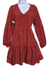 Unbranded Dress Babydoll Mini Boho Flowy Dots Peasant Ruffle Medium Casual Fun