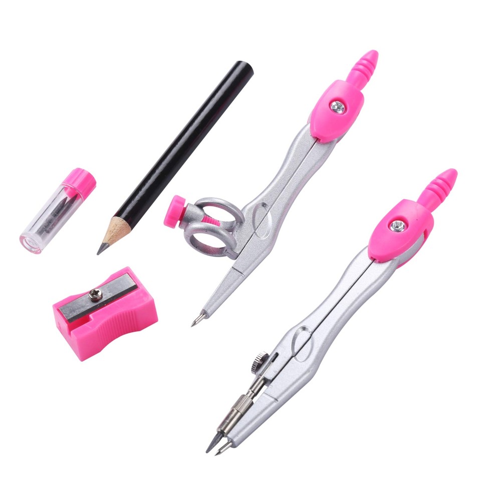 Math Geometry Kit Sets 10 Piece Student Supplies with Shatterproof