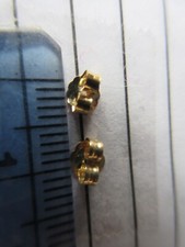 Vintage Pair 14K Yellow Gold Replacement Pierced Stud Post Earring Backs 2