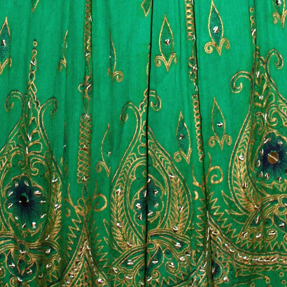 Plus Size 3X/4X/5X/6X Indian Ethnic Sequin Maxi Floral Skirt For Women Boho - Image 4 of 4