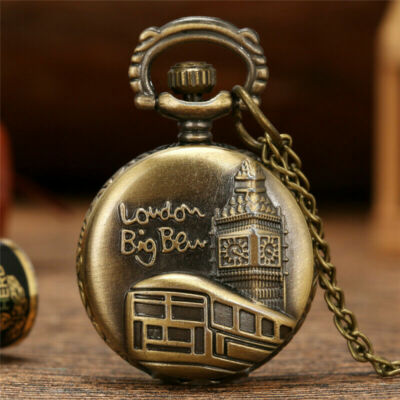 Mini Small Quartz Pocket Watch UK London Big Ben Tower
