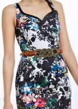 New $168 Leifnotes x Anthropologie CHROMA SHADOW 6 / Sm Black Blue Sheath Midi