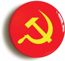 COMMUNIST SOVIET UNION FLAG RETRO BADGE BUTTON PIN (1inch/25mm diamtr) 1980s