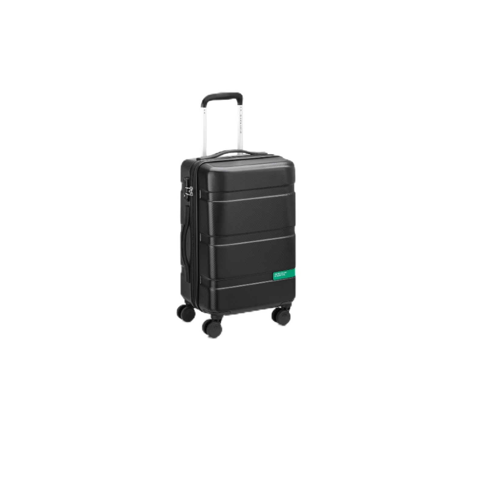 United Colors of Benetton Now Hardside Luggage with Spinner Wheels, Black, Ca...