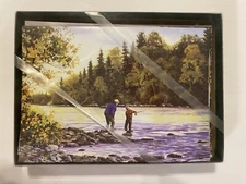 12 Fly Fisherman Blank Notecards Artist Bob White New-unused In Box. VTG