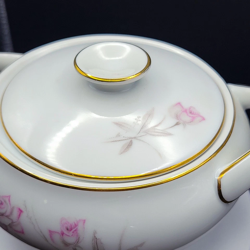 罕见! Royal Sovereign Blush Rose Chinaware - 汤碗和 Bouillon 杯 18 件套 — 第 4/4 张图片