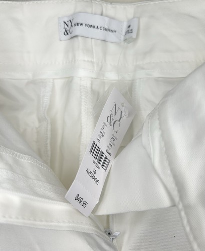 New York & Company Size 16 White Pockets Belt-Loops Women’s Chino Pants NWT - Imagen 12 de 13