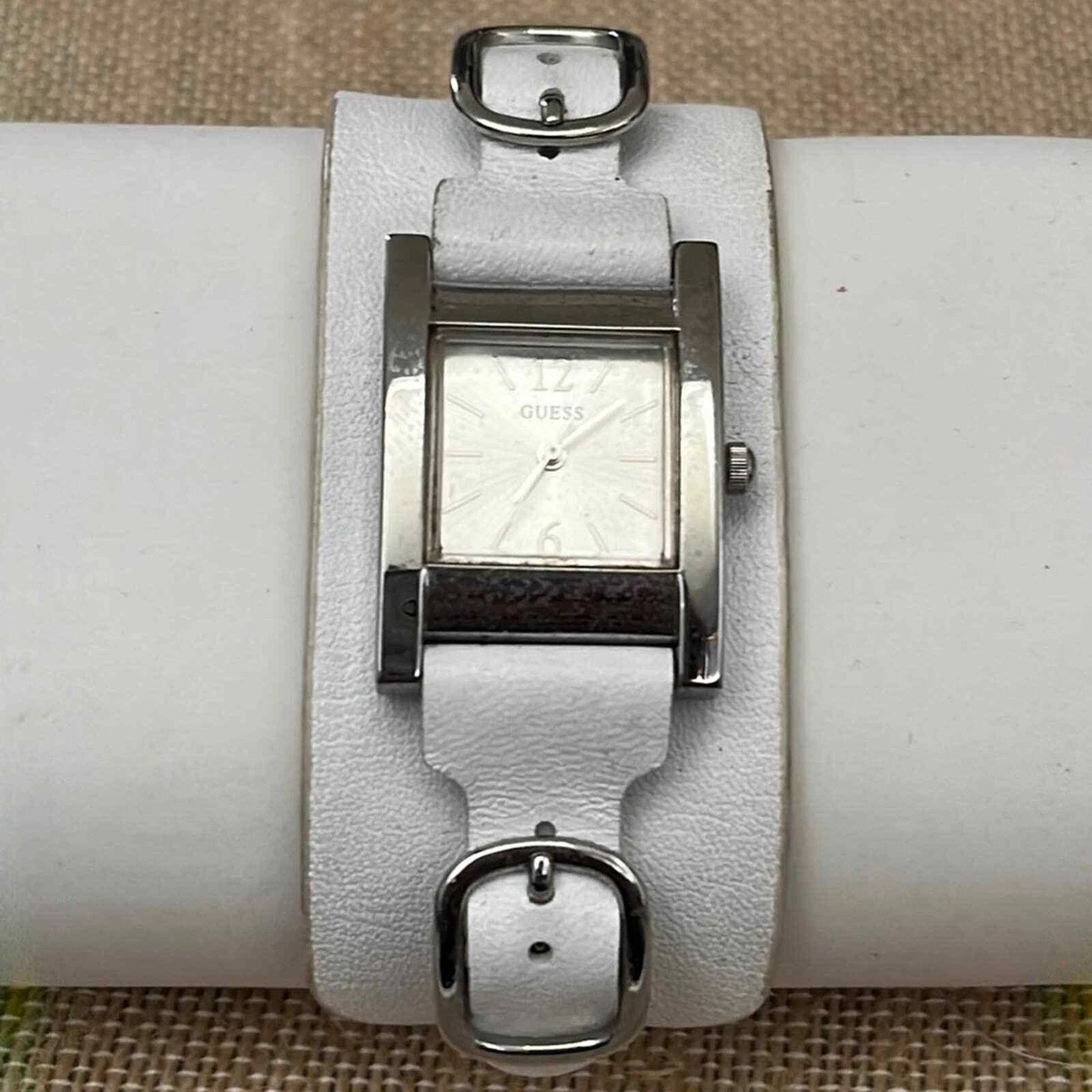 Guess genuine leather clearance watch