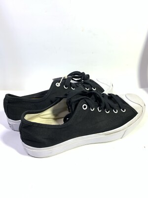 Converse Jack Purcell Black Canvas White Sole Men 7 Women 8.5