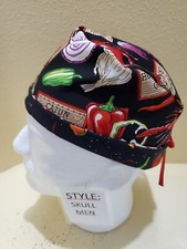 Cajun Cookings Men's Skull/Chemo Surgical Scrub Hat/Cap Handmade