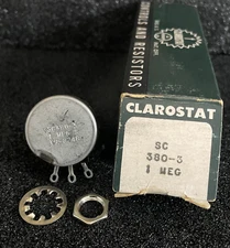 1pc Clarostat SC380-3-1MEG-S  1MEG OHM  2-WATT Linear Taper Potentiometer  **NOS