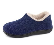 RockDove Madison Memory Foam Closed Back House Bootie Slipper Blue Size 9 New
