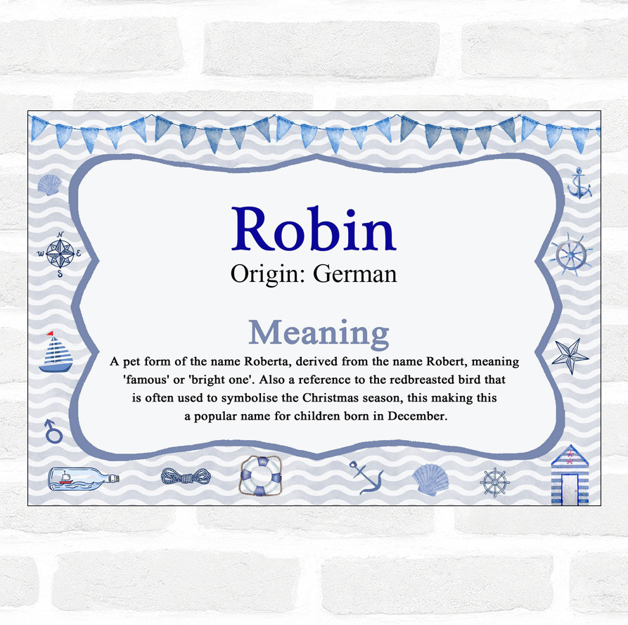 Robin Name Meaning Nautical Certificate | eBay