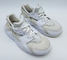 Nike Air Huarache Run GS Running Shoes Size 2Y Triple White 704949-110