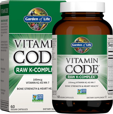 Vitamin K2 and K1, Vitamin Code Vegan K Complex Vitamin for Bone Strength and...