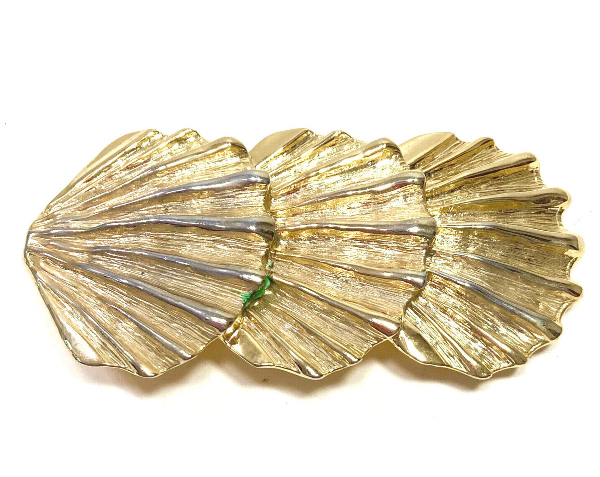 Vintage Douglas Paquette 80s gold stretch seashell belt. great W/ dress, jeans. Vintage 1980 main image 4