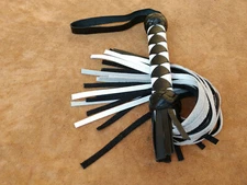 Black and White Beautiful leather flogger