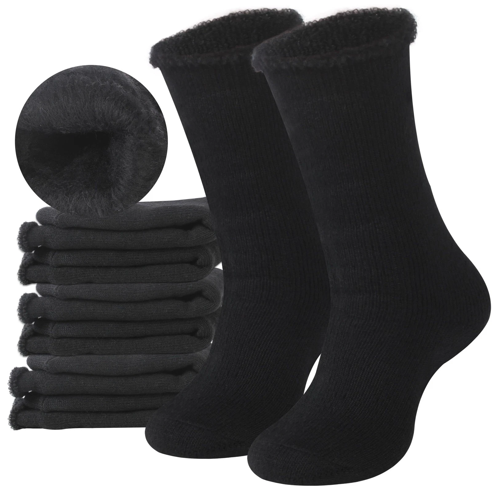 4 Pairs Thermal Socks Skiing Snowboarding Hiking at Home Daily 91 Acrylic,8 P...