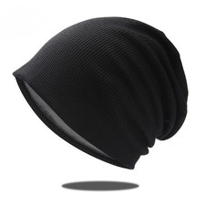 Black Men Women Baggy Cap Slouch Oversize Hat Ski Beanie Winter Knit Warm A