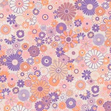 Papier Peint Cluster Marguerite Rétro Violet Rose AS Creation 39535-1 Floral