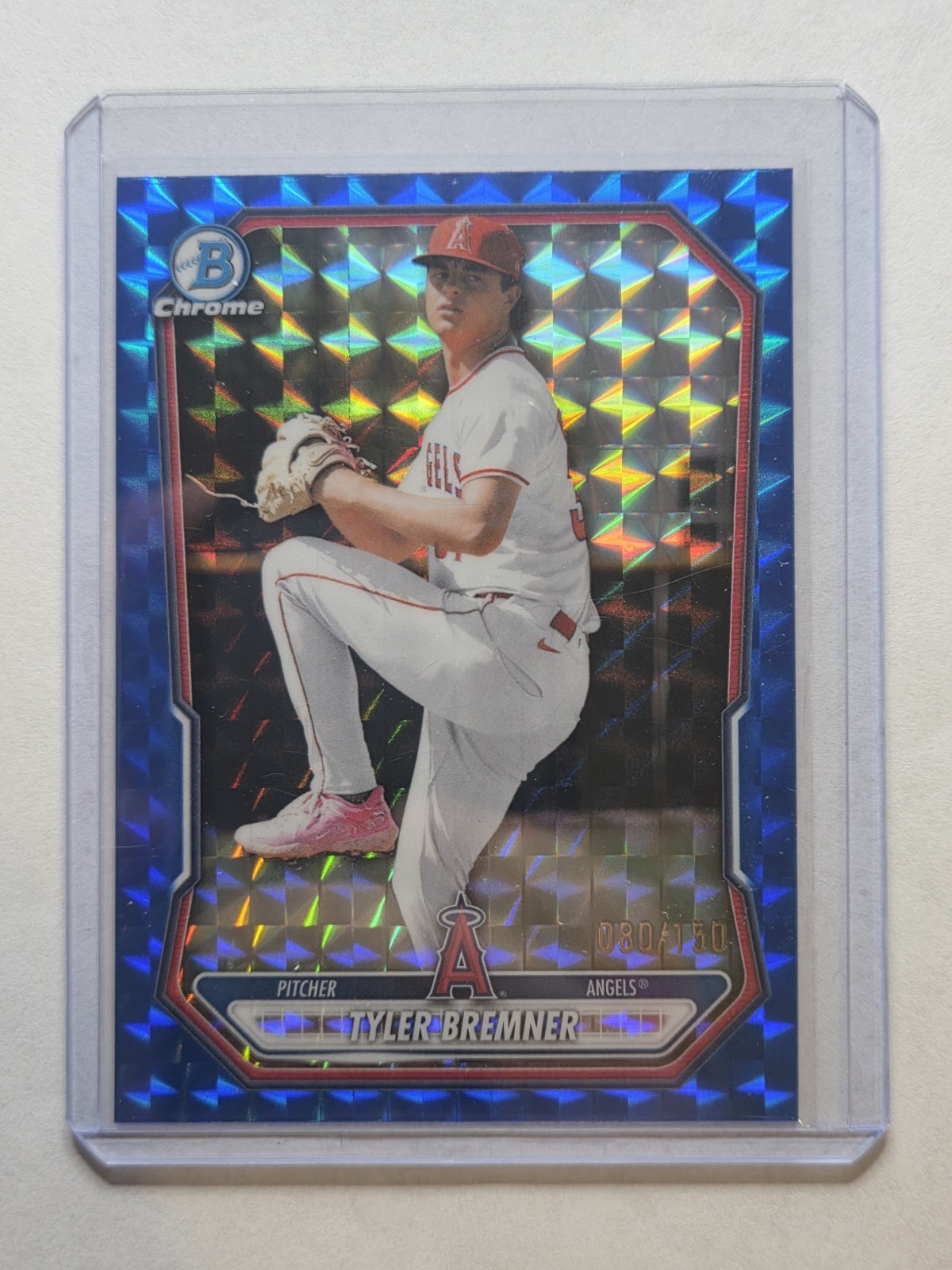2026 Bowman Chrome Refractor Blue Geometric /150 BCP-9 Tyler Bremner Angels