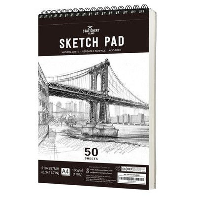 STATIONERY ISLAND Sketch Pad, A4 Book 180 g/m² Thick Paper, A4, 1 pack 