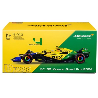 Modellauto 1:43 F1 Mclaren Mcl38 2024 mit Helm Norris Senna Livery Auto Spielzeug Neu