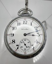 Hamilton Pocket Watch Grade 974 16s, Model 2. 17J . Works Well.