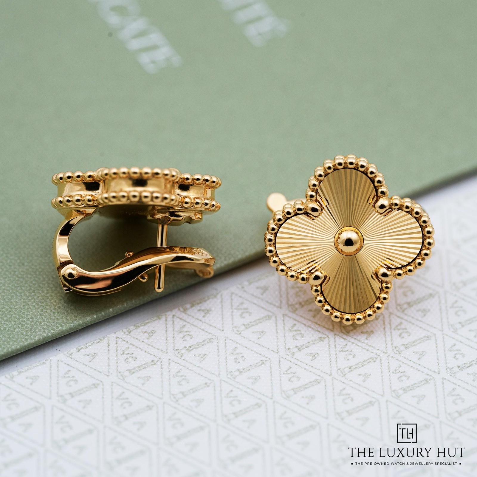 Van Cleef & Arpels Vintage Alhambra Guilloché Earrings Ref: VCARP3JL00 - Full...