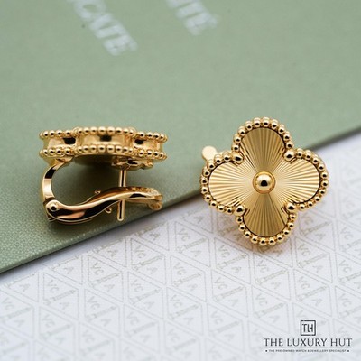 Van Cleef & Arpels Vintage Alhambra Guillochierte Ohrringe Ref: VCARP3JL00 - Full...