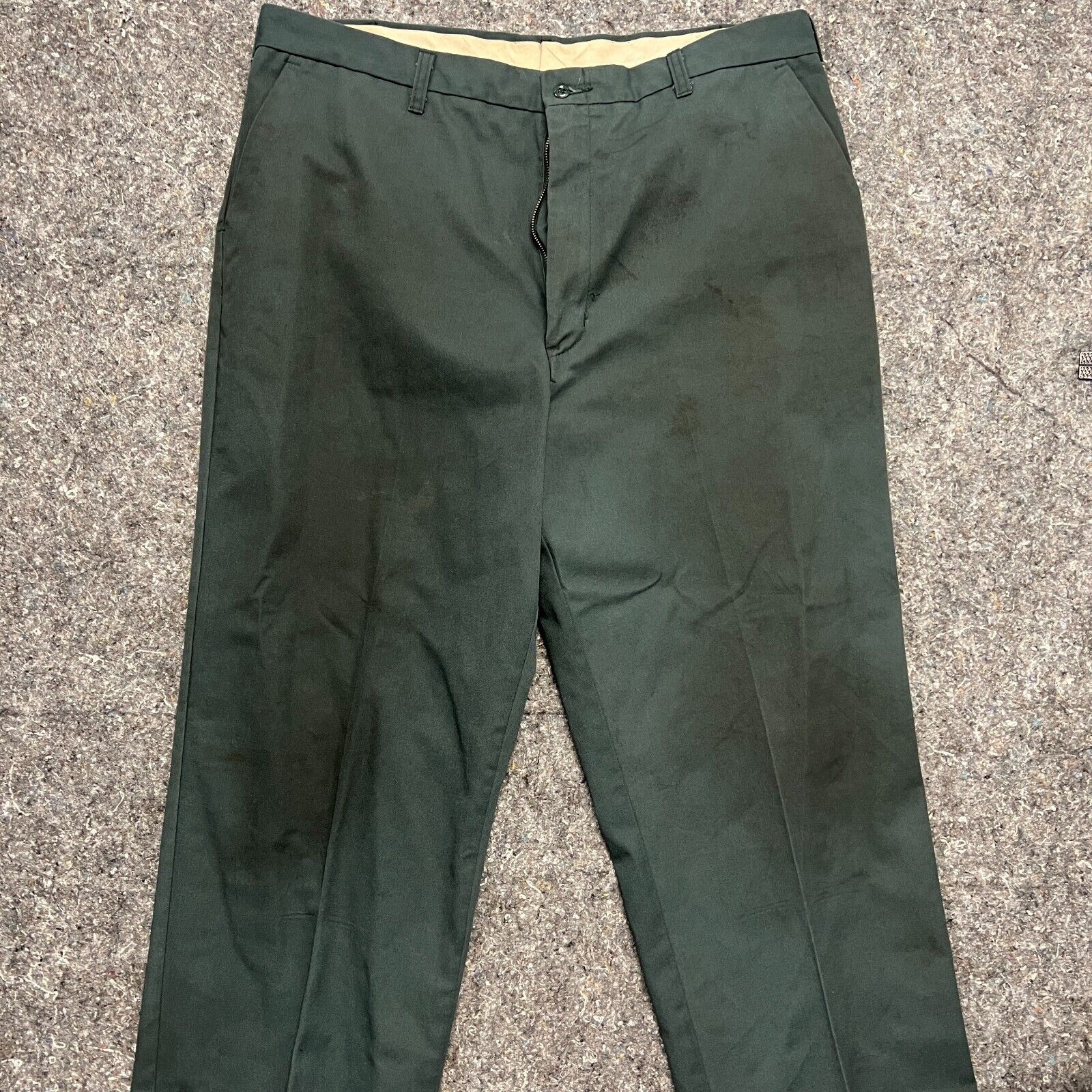 Men's 40x32 Green Straight Leg Work Pants by WearGuard with Button Pocket for Streetwear