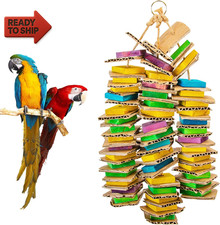 MYFAMIREA Parrot Toys for Medium Birds, Parrot Chewing Cardboard Toys Natural W