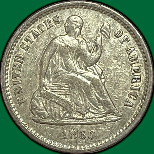 1860-O Seated Liberty Half Dime Choice Extremely Fine XF+/AU Coin #33519