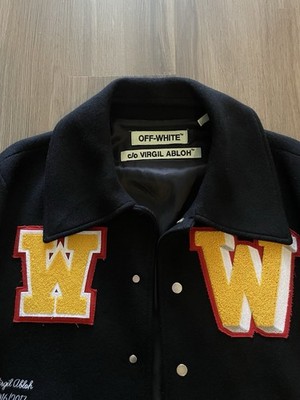 Off-White Virgil Abloh FW16/17 Casual Wool Varsity Jacket Size M