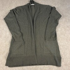 Pink Clover Dark Green Open Front Cardigan Sweater W/ Pockets Size S NWT