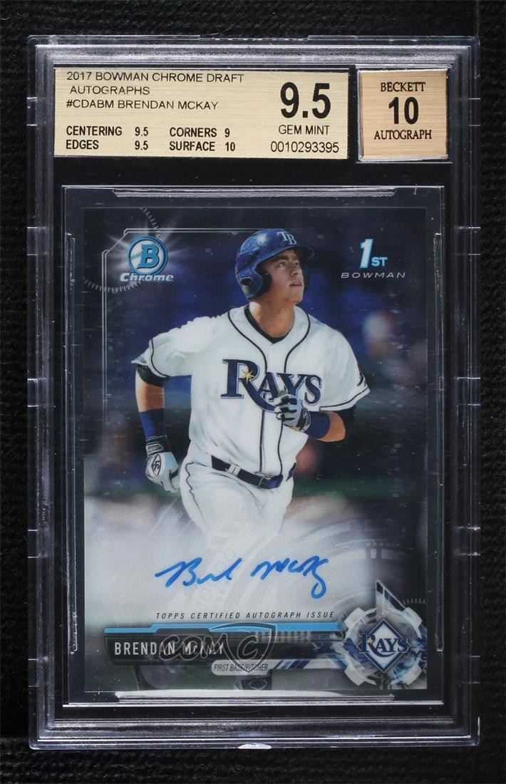 2017 Bowman Draft Chrome Pick Brendan McKay #CDA-BM BGS 9.5 GEM MINT Auto 0q21