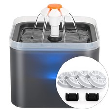 Cat Water Fountain 2 Liter : Cat Fountains for Drinking with Light - Small Pe...