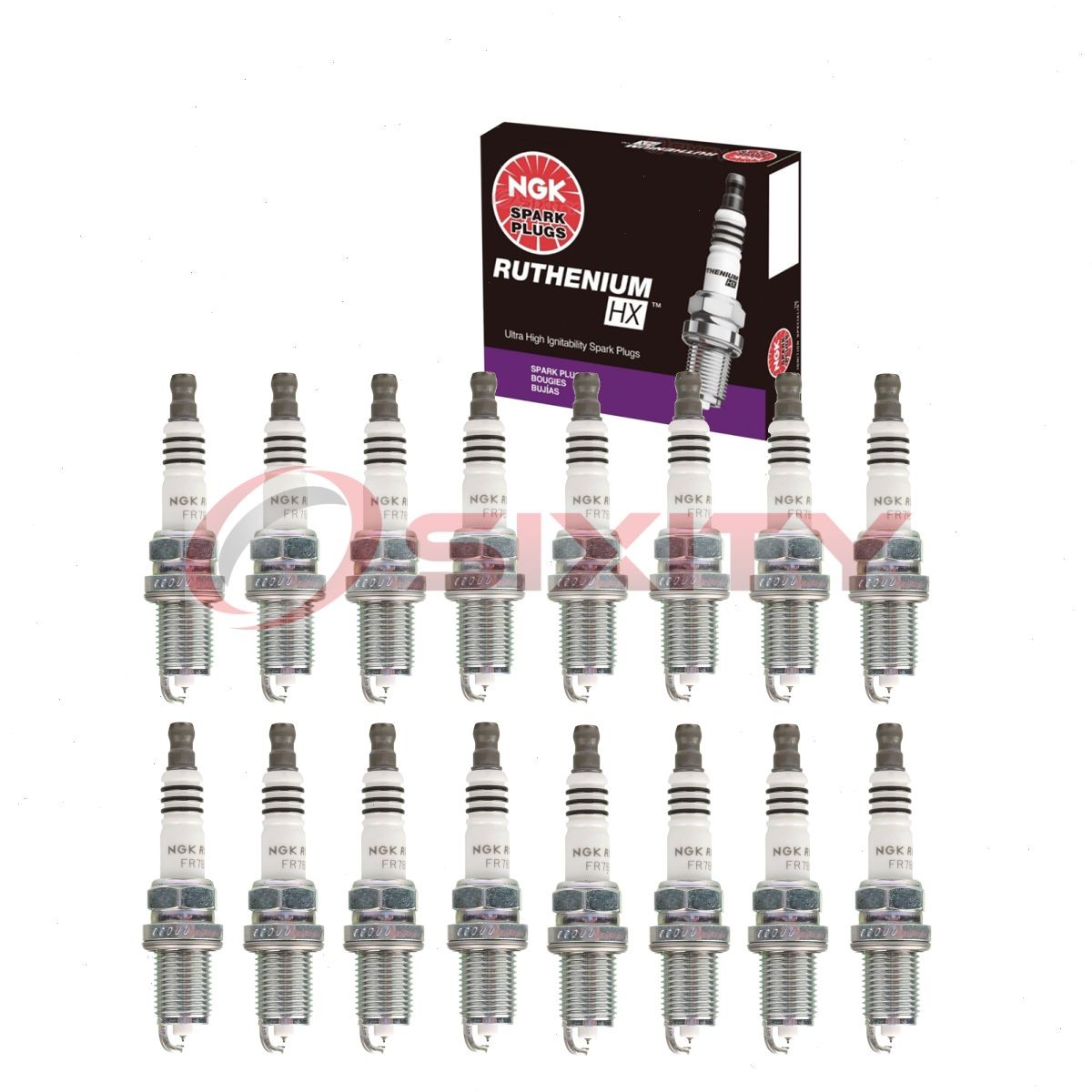 16 pc NGK Ruthenium HX Spark Plugs for 2000-2002 Mercedes-Benz CL500 5.0L V8 qw