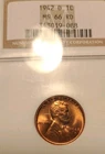 1942 D Lincoln Cent NGC MS66 RED