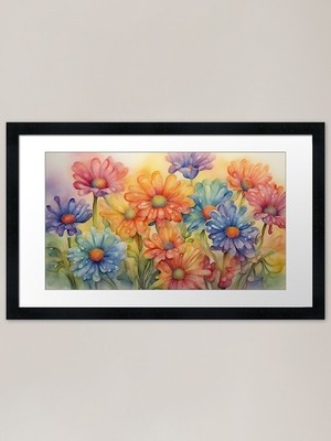 Blumenkaskade gerahmter Kunstdruck gerahmtes Wandbild Poster Leinwanddruck Bild