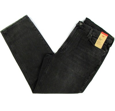 New Levis 541 Mens Athletic Taper Jeans 42 x 32 Soft Black Stretch FREE SHIP