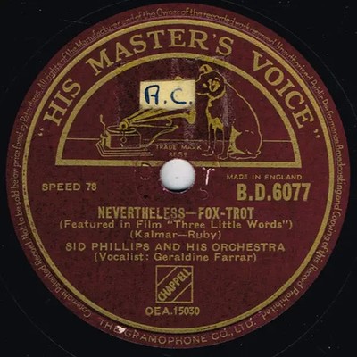 Shellack Sid Phillips and His Orchestra Three Little Words/Nevertheless