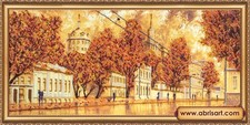 Bead Embroidery Kit "Autumn Poetry" Stitching Handmade Beadwork