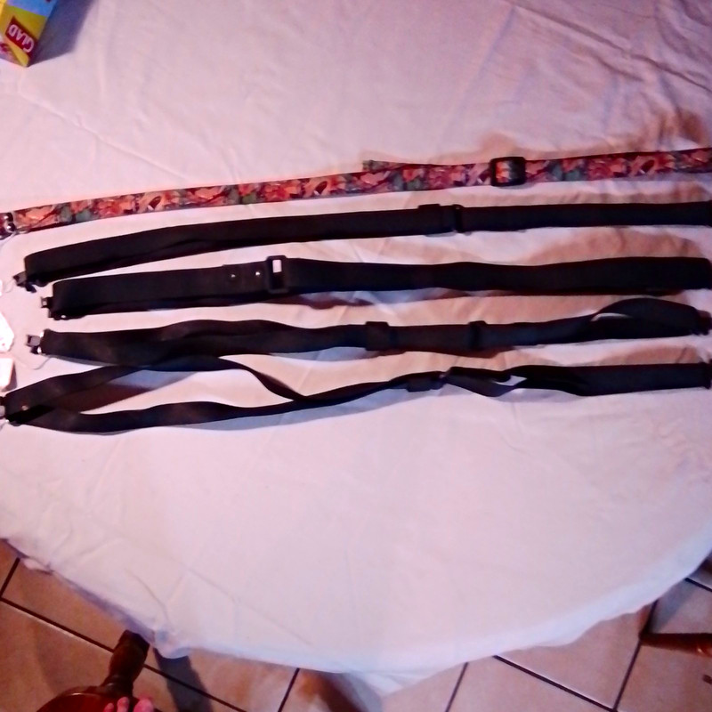 Lot of 5 Adjustable Nylon Rifle Shoulder Slings w/ Swivels Black/Camo new