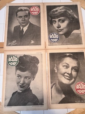 Lot de 4 Radiomonde 1940's and/or 1950's Journaux Radio-Canada Québec RARE