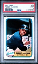 1981 FLEER BATTING #79 REGGIE JACKSON PSA 9