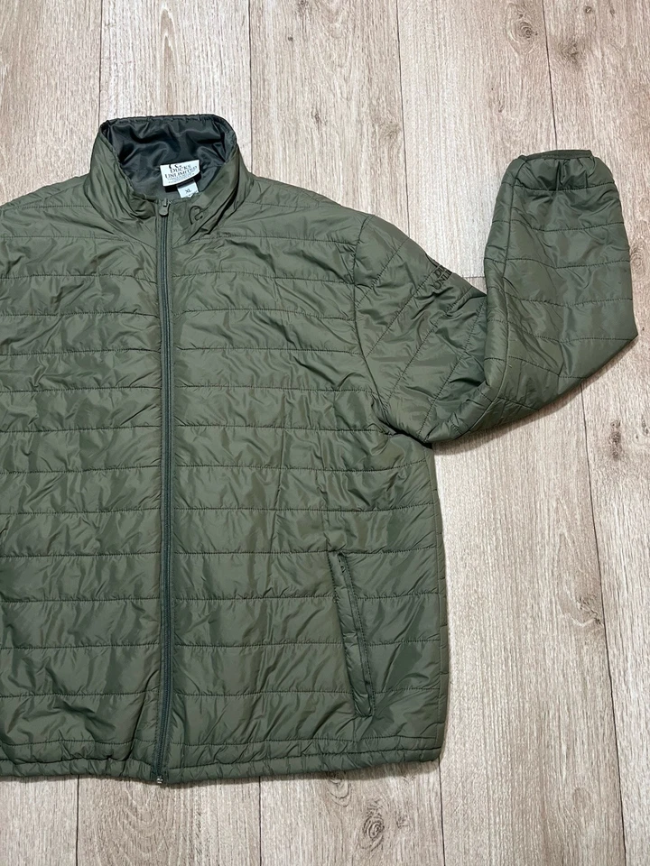 Ducks Unlimited Olive Green jacket Full Zip Olive Green Men XL Puffer Quilted - Image 3 of 4
